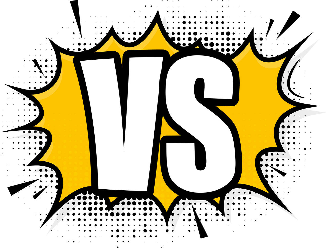 Versus logo vs letters for sports and fight competition. Bat