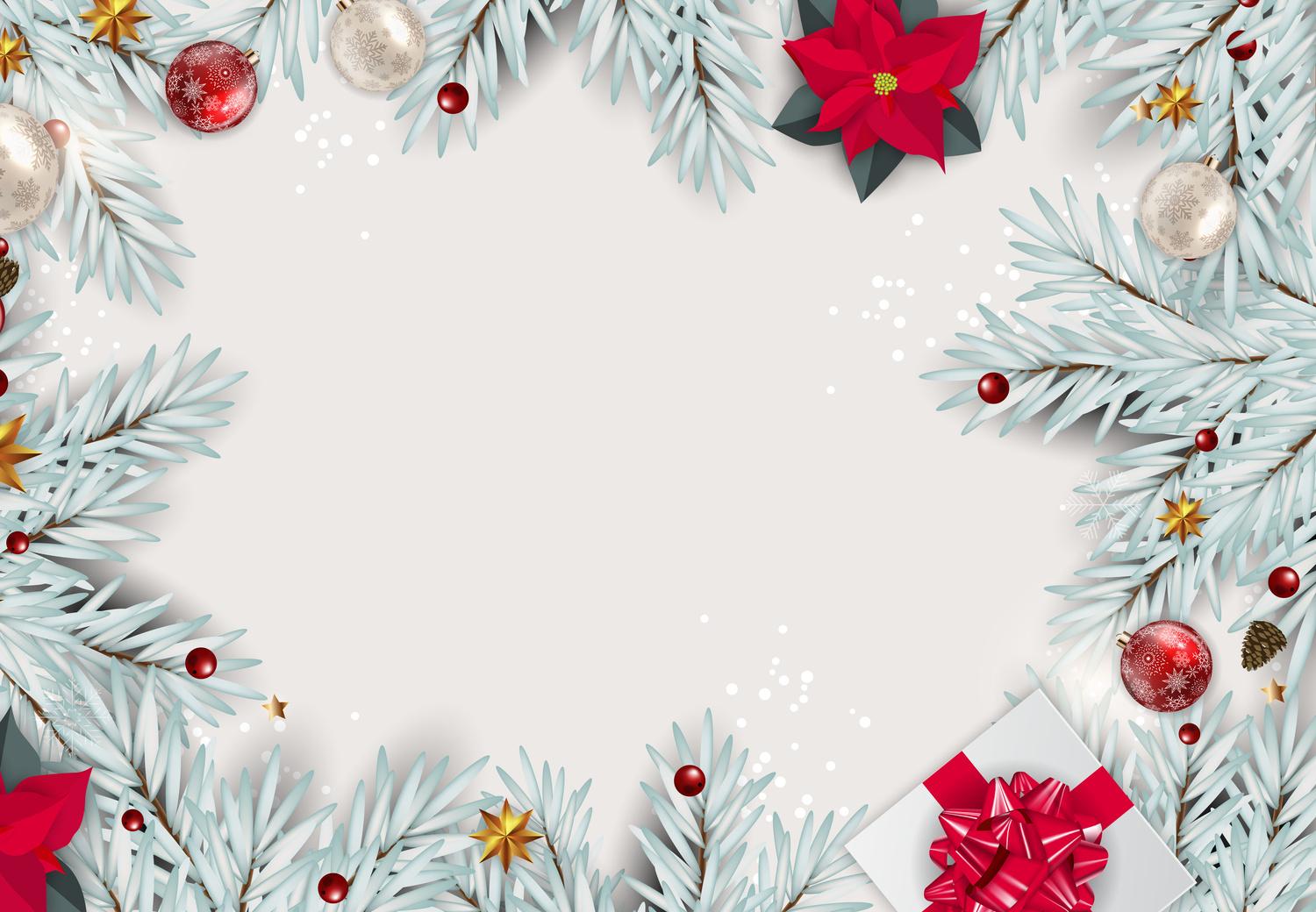 3D White Christmas Frame 